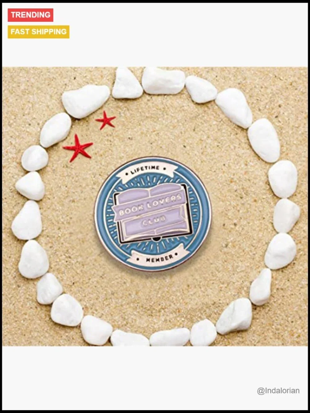 Enamel Book Lovers Club Badge Round Button Brooch Pin for Bags Jackets